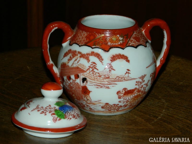 Japanese - hand painted - geisha sugar bowl