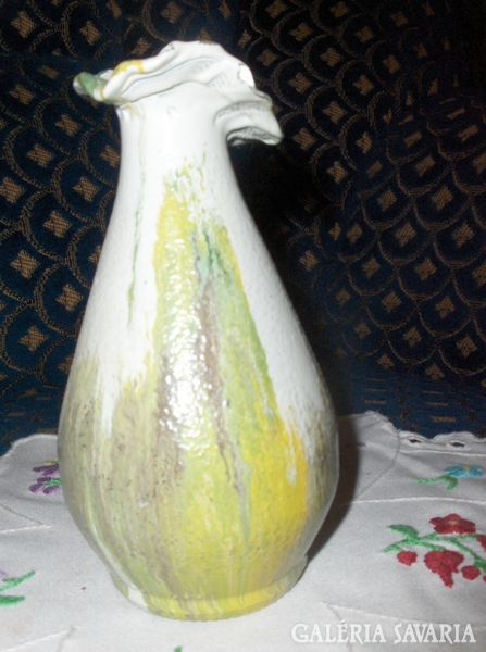Retro festett üveg váza - 14 cm