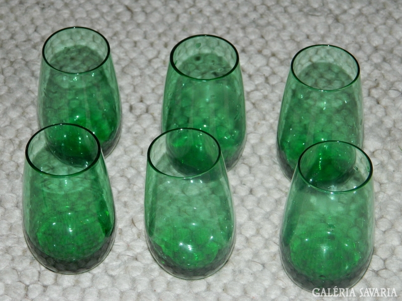 Antique Biedermeier larger liqueur green glass glass is ready