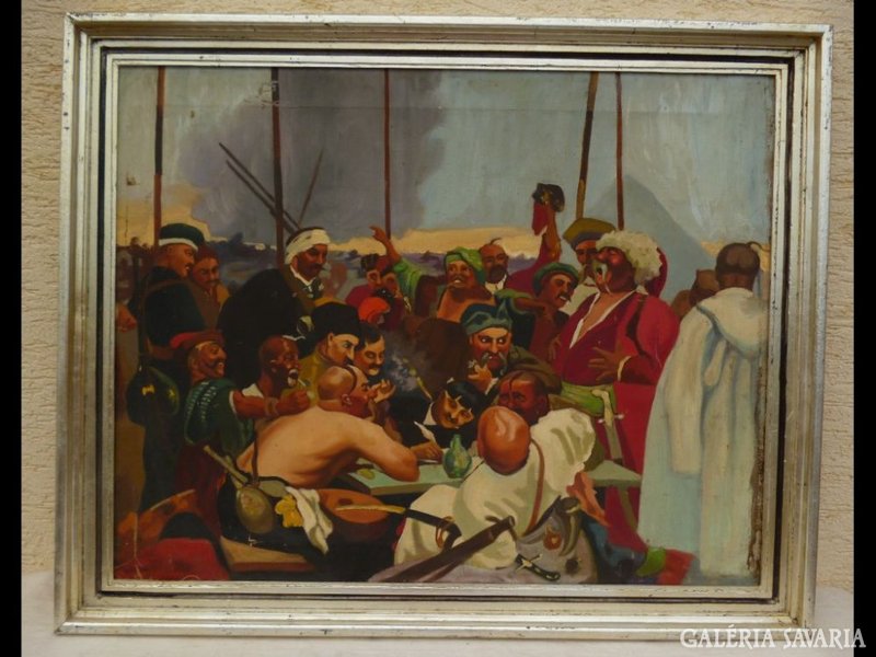 1008 R1 such a repin: Cossacks' answer oil on canvas