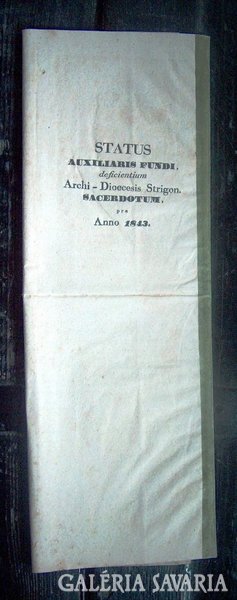 Status auxiliaris fundi, ... 1843.