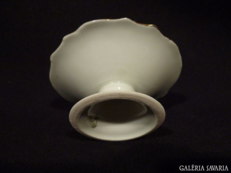 1465 K2 Régi porcelán vitrintárgy dúsarany kínáló
