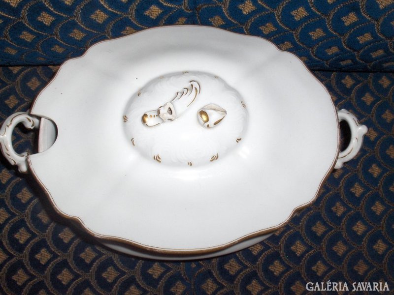 Antik porcelán leveses tál