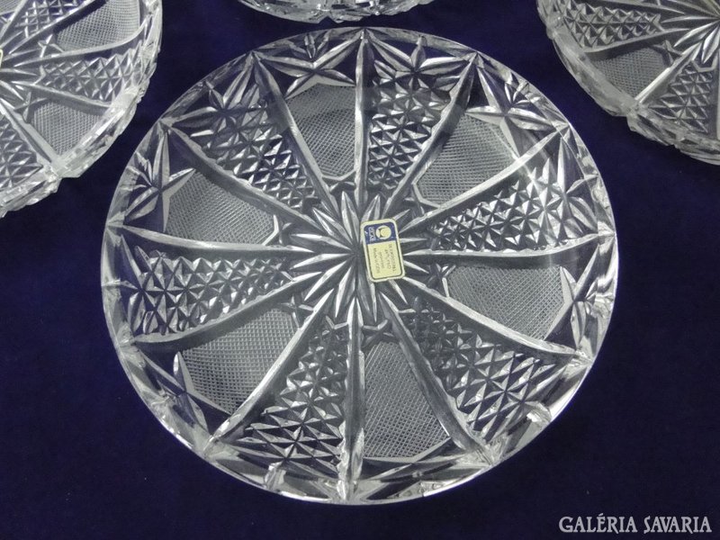 8704 Jelzett német ólomkristály tányér készlet 6db