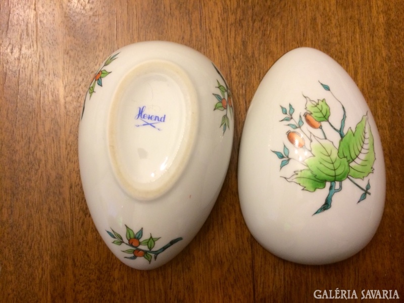 Rare antique herend rosehip egg bonbonier