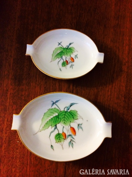 Herend rosehip ashtrays 2 pieces