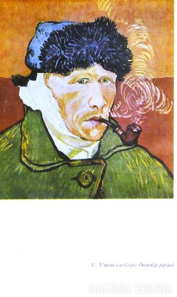 6799 Keretezett Van Gogh reprint: Önarckép pipával