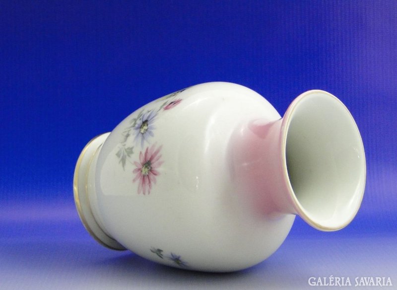 0A090 Régi virágos Hollóházi porcelán váza