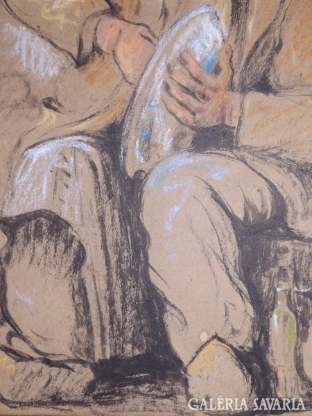 Unknown French artist: breadbreaker beggar, 1913