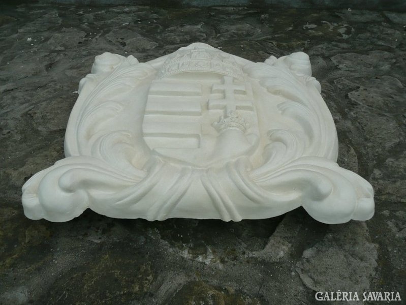 Crowned coat of arms made of artificial stone