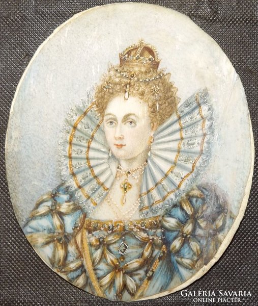 I. Erzsébet angol királynő miniatűr portréja