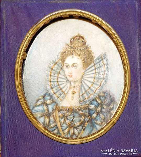 I. Erzsébet angol királynő miniatűr portréja