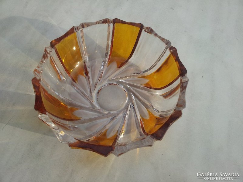 Crystal glass offering with yellow insert