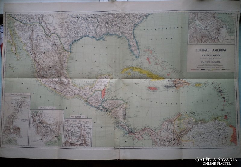 Dr.Joseph Chavanne, Karte von  Central - Amerika und West - Indien.1882