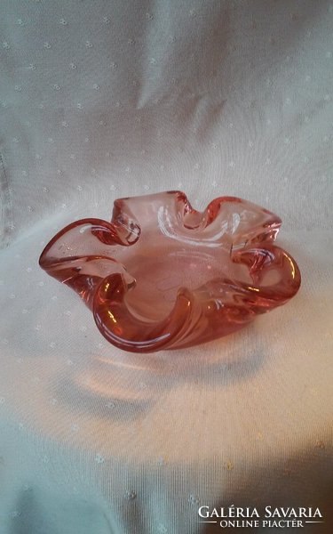 Czech glass, pink ashtray.