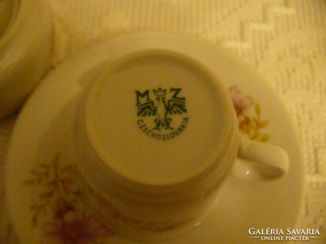 MZ-s Csehoszlovák porcelán kávéskészlet 