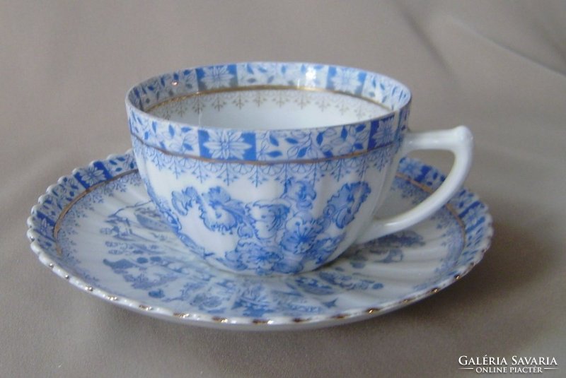 Antik porcelán teáscsésze aljjal, Rosslau, 1927-35 között