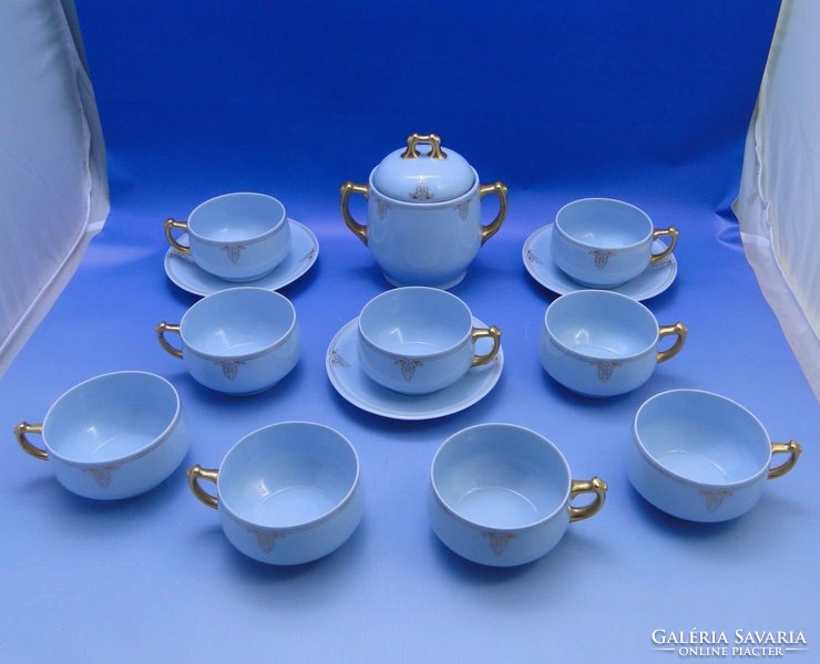 0B959 Antik ELBOGEN AZUR porcelán teás készlet