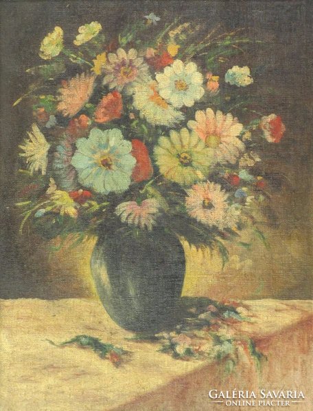 Magyar festő, XX. század közepe : Virágcsendélet
