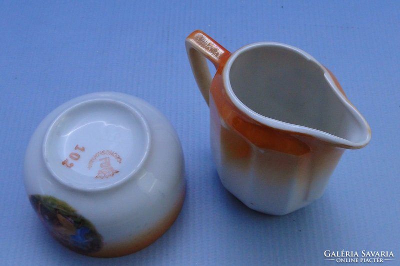 0C628 Régi porcelán kávéskészlet 5 db