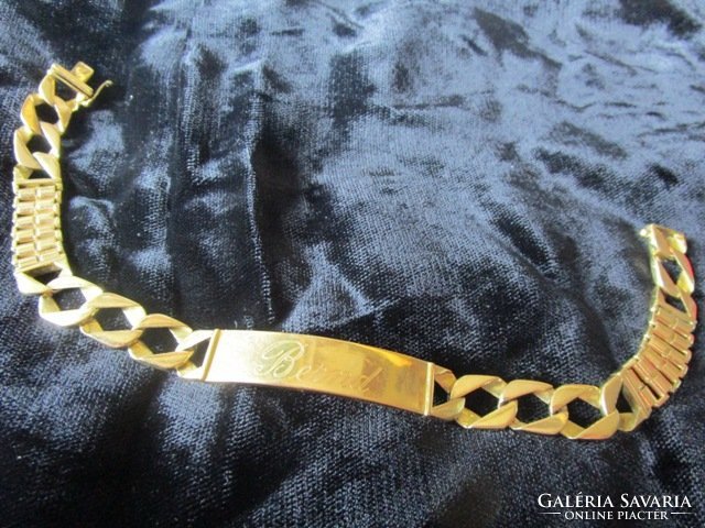 Large thick 14 carat marked gold men's bracelet jewelry