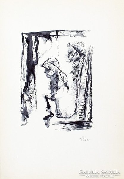 László Horváth (1951) sculptor. His early graphics