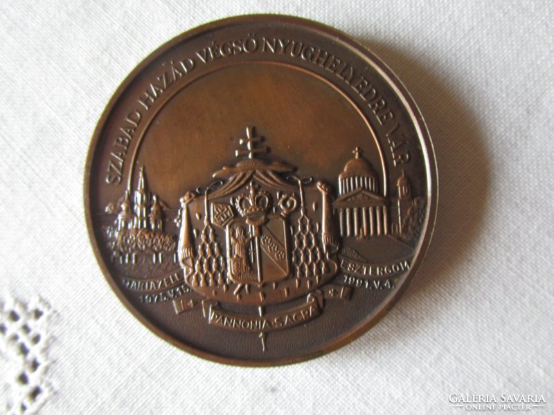 Prince József Mindszenty plaquette coin 1991