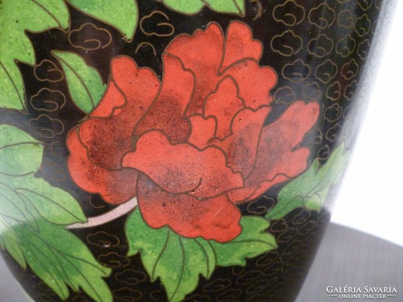 1608 Antik hatalmas tűzzománc váza pár 31 cm