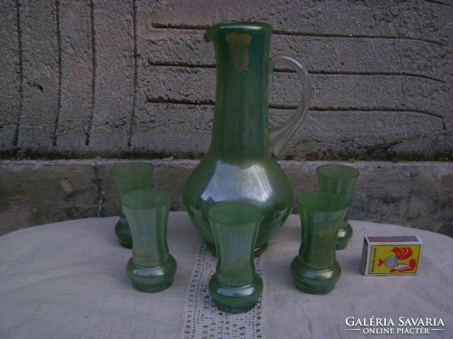 Old green liqueur set