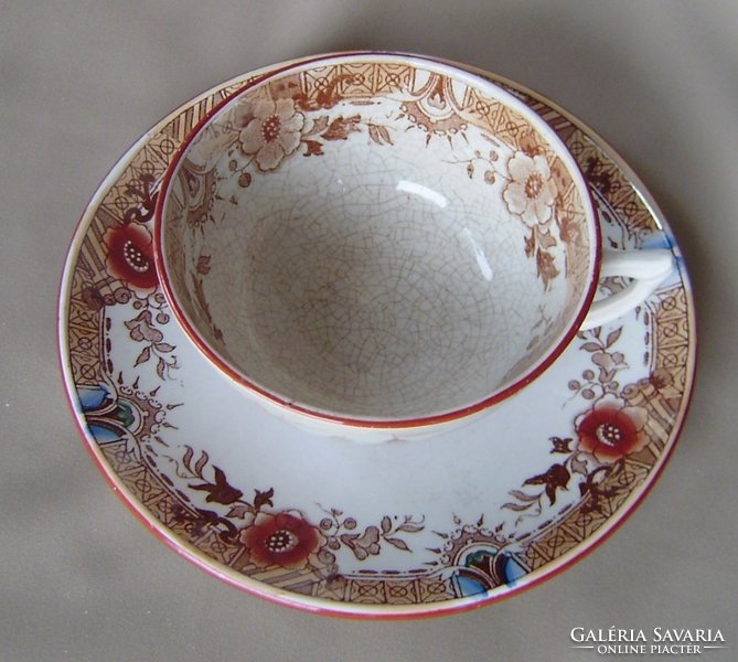 Antik Sarreguemines /1875-1900 között/ teás csésze aljjal