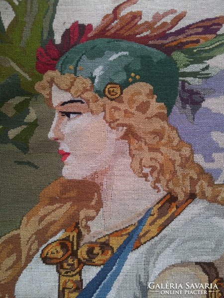 Hermes, antique needle tapestry