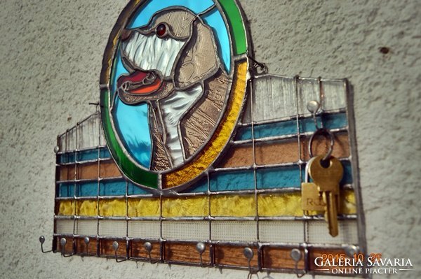 Tiffany dog 11-piece wall keychain by artist.