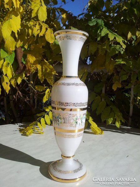 Bohemia milk glass vase