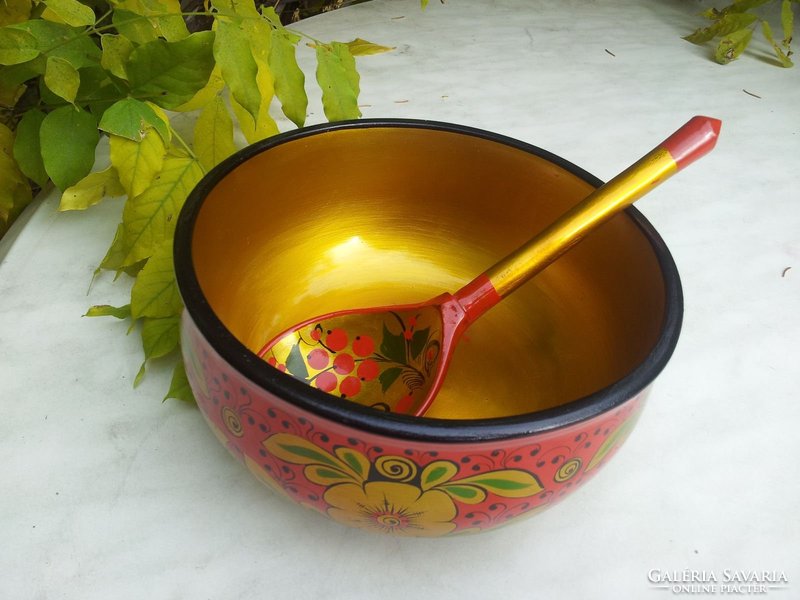 Russian painted lacquer bowl