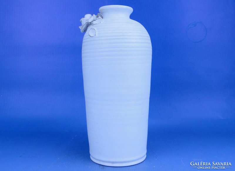 0D722 Retro fehér kerámia váza