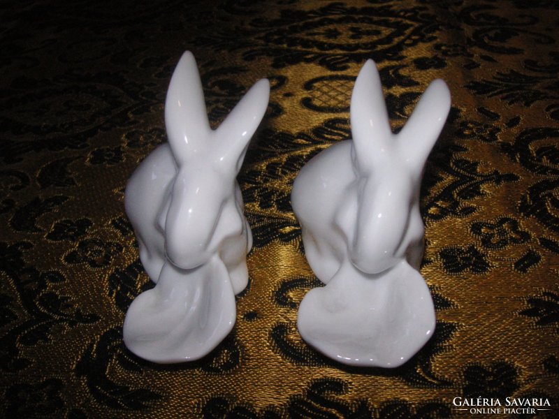 Zsolnay white bunnies