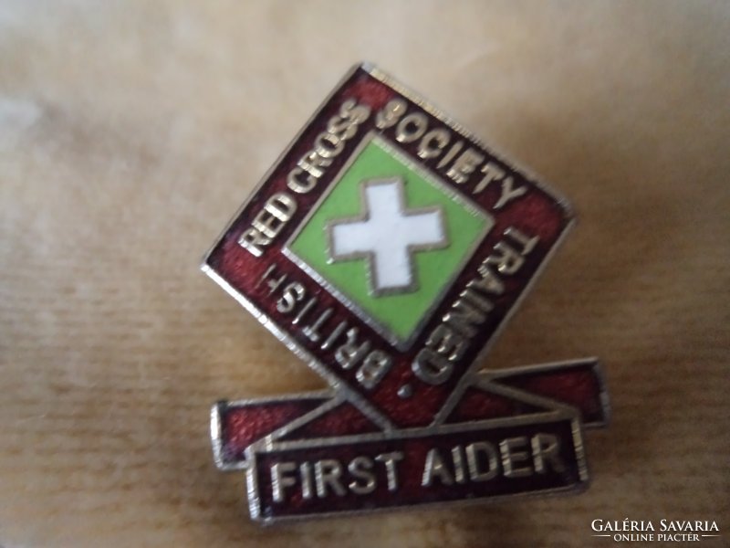 British red cross fire enamel badge