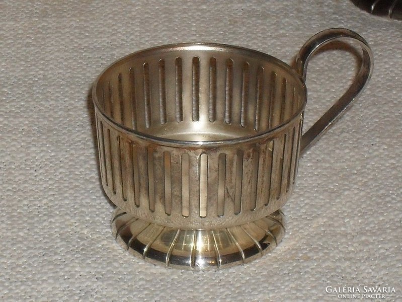 Ezüstözött pohár tartó ( 10 db )  ( 0026 )