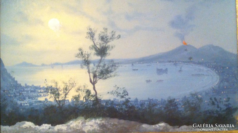 2 pieces, 19th century, Italian, Neapolitan landscape