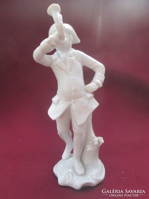Xviii.-Xix sz. Meissen figural porcelain, the hunting horn, beautiful