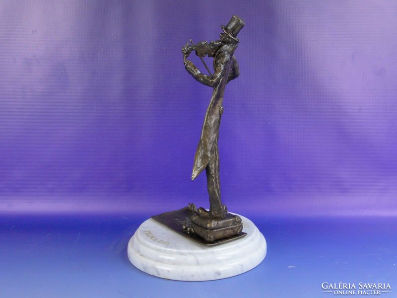 0F050 KLIGL SÁNDOR bronz szobor utcazenész