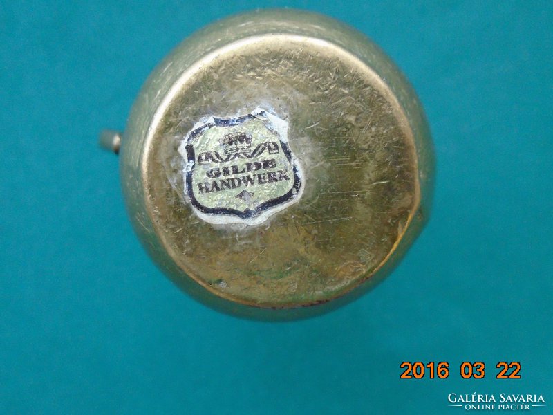 Bronz ,címkés, kézzel készült díszkancsó GILDE HANDWERK  9 cm  412 g