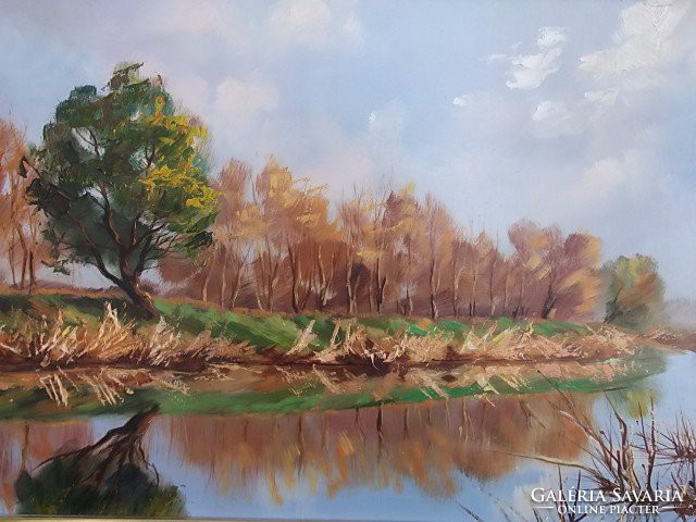 Kassai k /bp.,1961-Paint of Autumn Tranquility-anno picture gallery p., Far. + Frame 93x53 cm