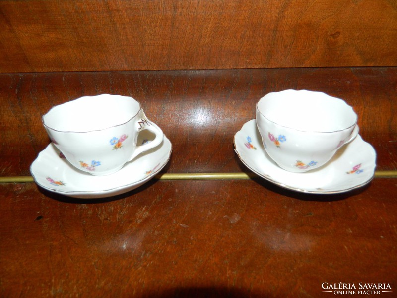 Aquincumi barokk mintás kávés csésze pár alátéttel
