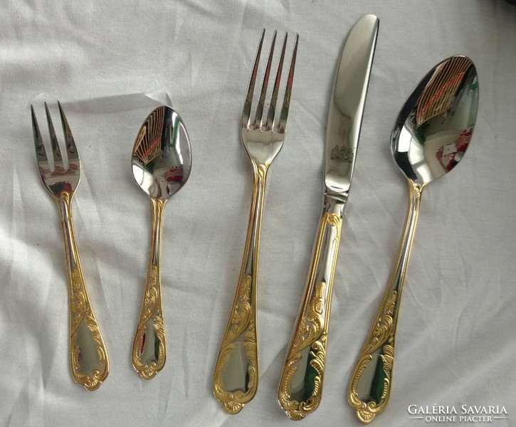 Extremely rare! 12 Personal 24 carat thick gold cutlery + fish.Ebel solingen qualitäts juwelier