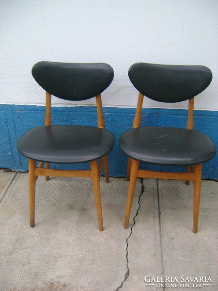 Retro imitation leather chair - two pieces together