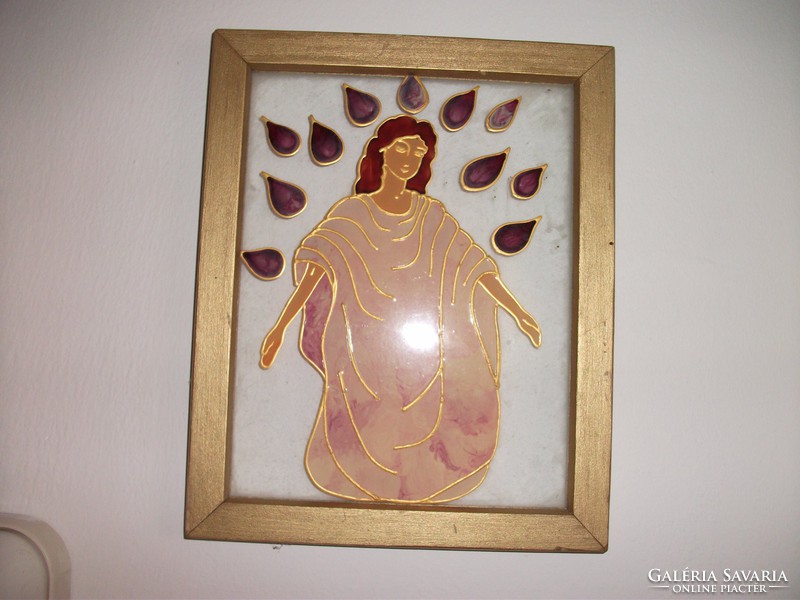 Antique religious glass painting for sale!