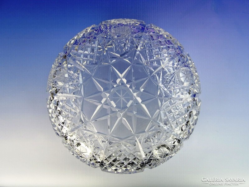 0G614 Vastagfalú kristály asztalközép kínáló