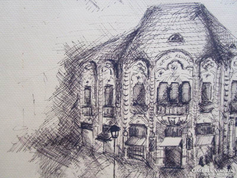 Judaica weisz store ink drawing florian square 1908