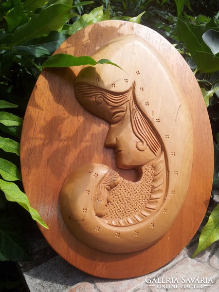 Madonna and Child, carved wall decoration